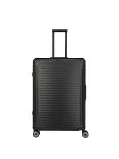   Travelite Next M fekete közepes méretű prémium alumínium bőrönd 