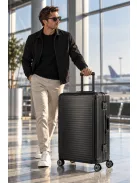 Travelite Next L fekete nagy méretű prémium alumínium bőrönd 