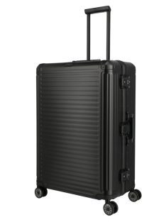   Travelite Next L fekete nagy méretű prémium alumínium bőrönd 