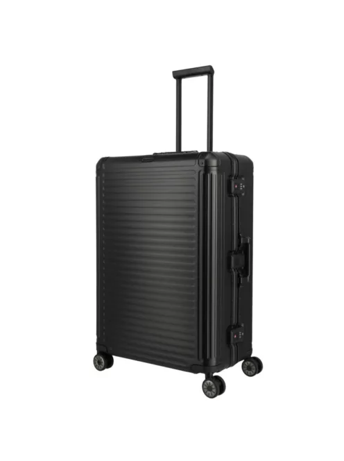 Travelite Next L fekete nagy méretű prémium alumínium bőrönd 