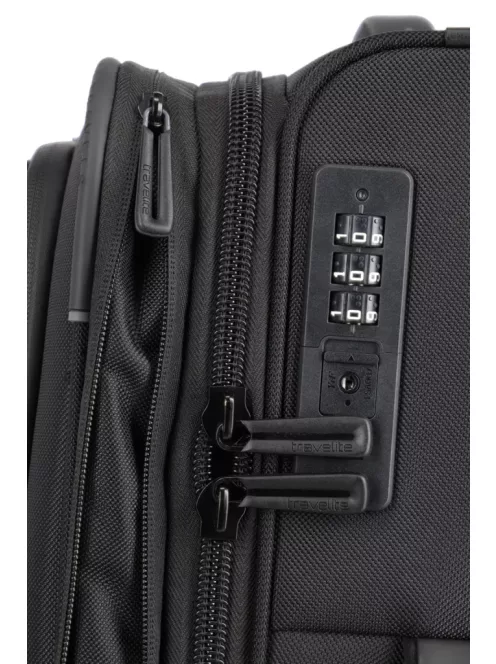Travelite Crosslite S 2w két kerekű bővíthető kabinbőrönd fekete