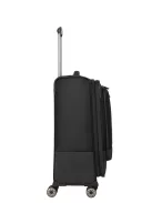 Travelite Crosslite M fekete bővíthető közepes méretű bőrönd 