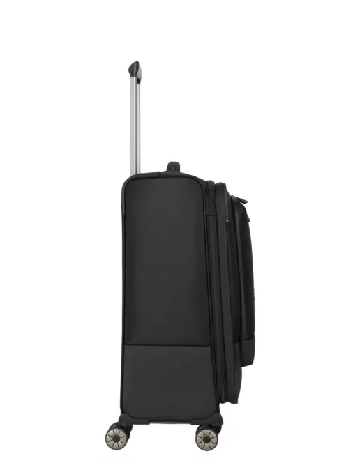 Travelite Crosslite M fekete bővíthető közepes méretű bőrönd 