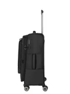 Travelite Crosslite M fekete bővíthető közepes méretű bőrönd 