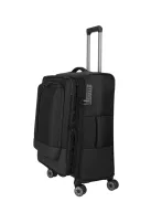Travelite Crosslite M fekete bővíthető közepes méretű bőrönd 