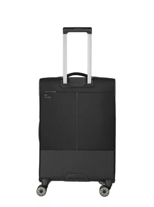 Travelite Crosslite M fekete bővíthető közepes méretű bőrönd 