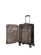 Travelite Crosslite M fekete bővíthető közepes méretű bőrönd 