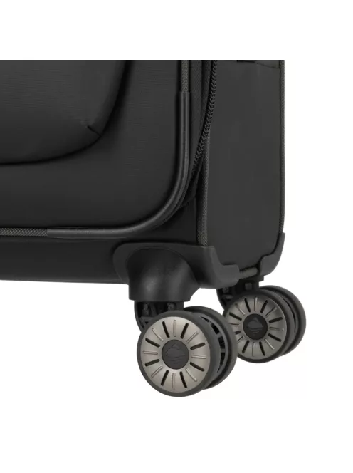 Travelite Crosslite M fekete bővíthető közepes méretű bőrönd 