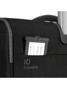 Travelite Crosslite M fekete bővíthető közepes méretű bőrönd 