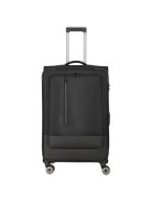 Travelite Crosslite L fekete bővíthető nagy méretű bőrönd