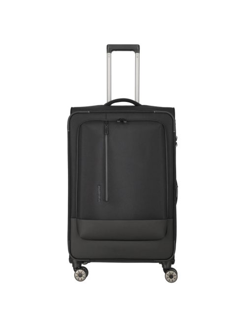 Travelite Crosslite L fekete bővíthető nagy méretű bőrönd