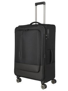   Travelite Crosslite L fekete bővíthető nagy méretű bőrönd