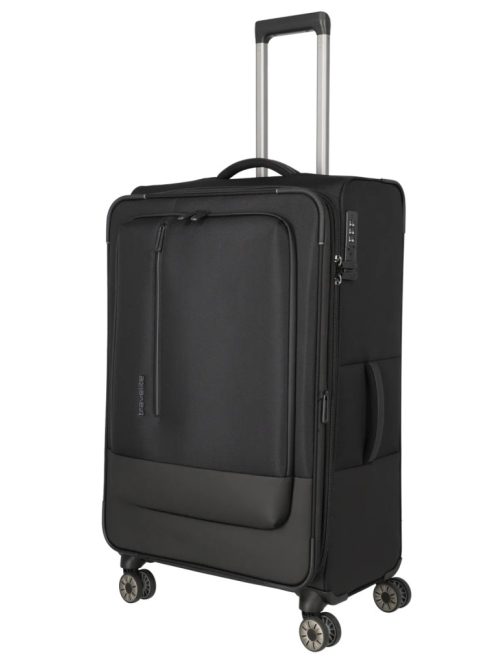 Travelite Crosslite L fekete bővíthető nagy méretű bőrönd