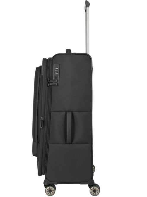 Travelite Crosslite L fekete bővíthető nagy méretű bőrönd