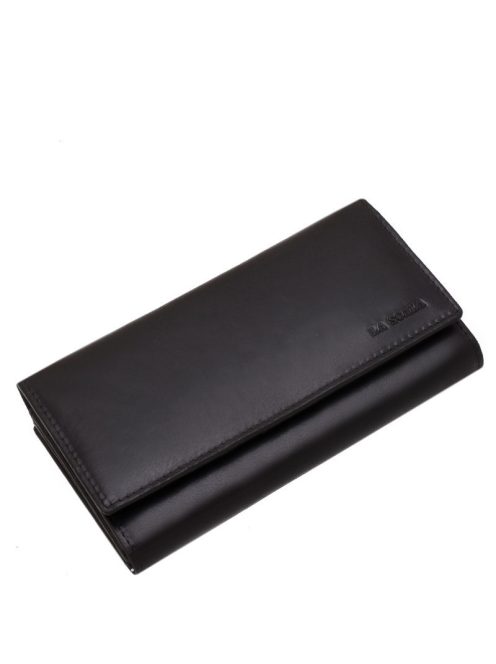 La Scala CVF155 fekete hátul kártyatartós bőr női pénztárca