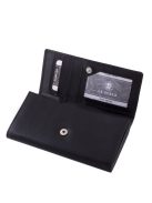 La Scala CVF155 fekete hátul kártyatartós bőr női pénztárca