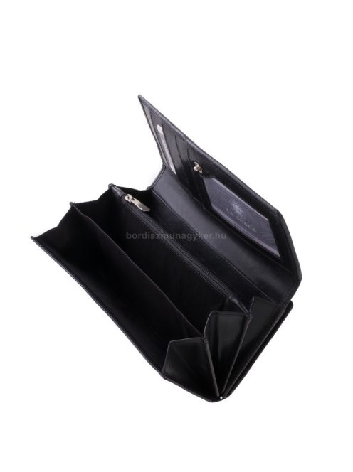 La Scala CVF155 fekete hátul kártyatartós bőr női pénztárca