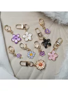 Zsákbamacska - Virág mintájú kicsi táskadísz és kulcstartó