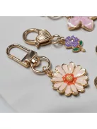 Zsákbamacska - Virág mintájú kicsi táskadísz és kulcstartó