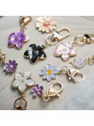 Zsákbamacska - Virág mintájú kicsi táskadísz és kulcstartó