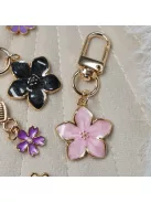Zsákbamacska - Virág mintájú kicsi táskadísz és kulcstartó