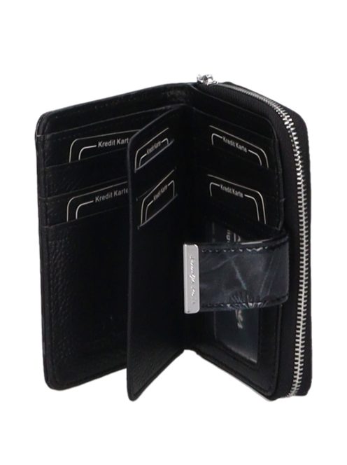 Jennifer Jones 5198-14 fekete lepkés bőr női pénztárca