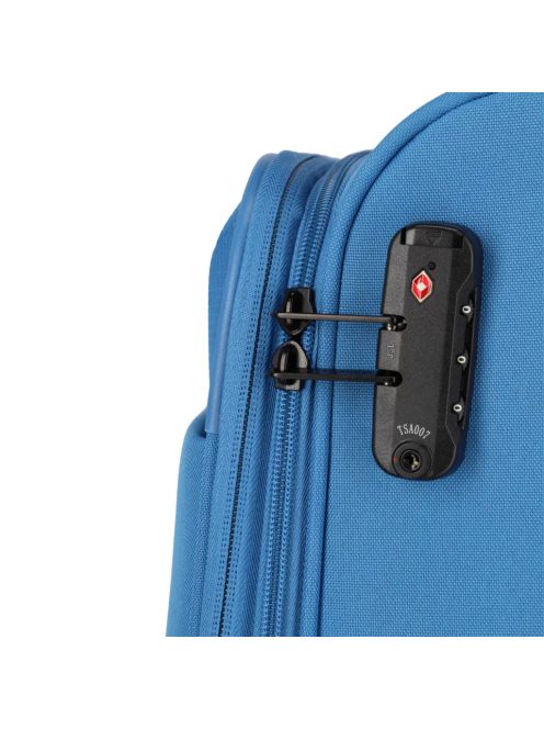 Travelite Rügen L kék bővíthető nagy méretű bőrönd