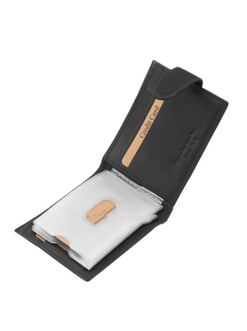 Green Deed AGD30809/T fekete bőr férfi kártyatartó és pénztárca