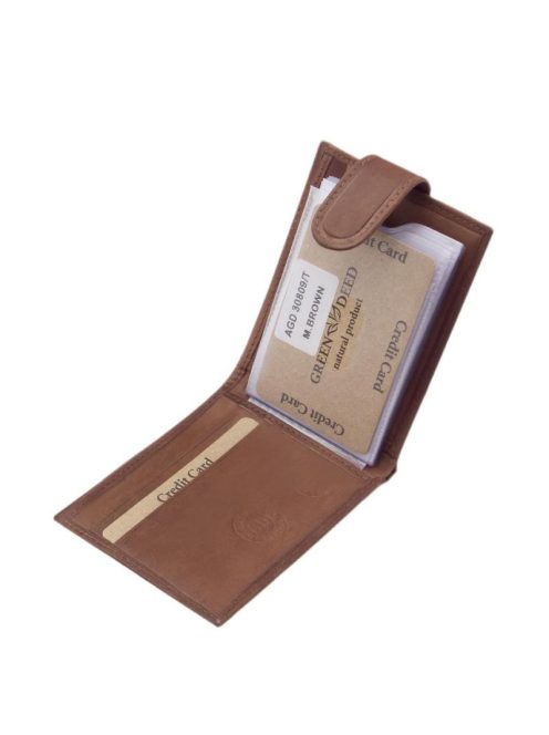 Green Deed AGD30809/T világos barna bőr férfi kártyatartó és pénztárca