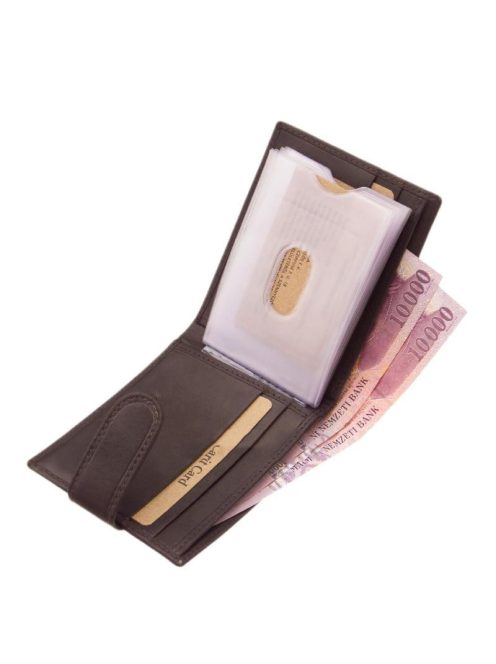 Green Deed AGD30809/T sötét barna bőr férfi kártyatartó és pénztárca