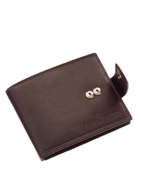 Green Deed AGD30809/T sötét barna bőr férfi kártyatartó és pénztárca
