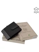 Green Deed SGV30809/T fekete bőr férfi kártyatartó és pénztárca