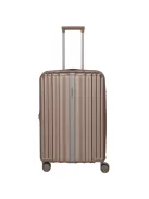 Travelite Paros M Capuccino bővíthető közepes méretű prémium bőrönd 