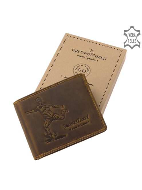 GreenDeed pénztárca focis mintával FOCI9641 barna