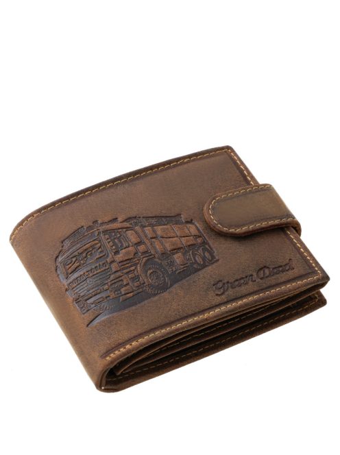 GreenDeed valódi bőr férfi pénztárca tűzoltó autó mintával TUZO1021/T barna