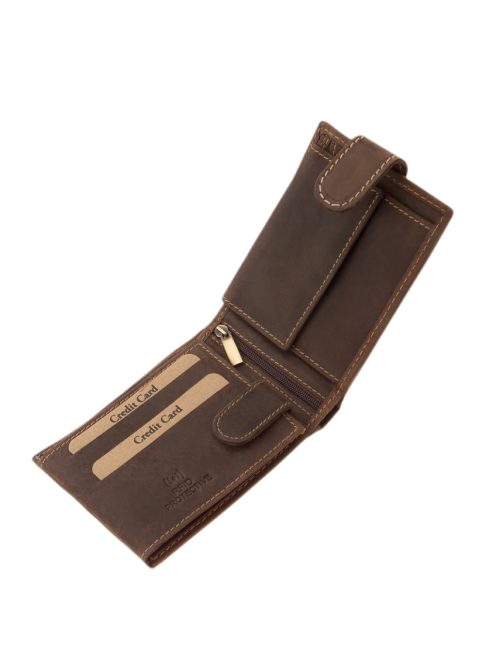 GreenDeed valódi bőr férfi pénztárca tűzoltó autó mintával TUZO1021/T barna