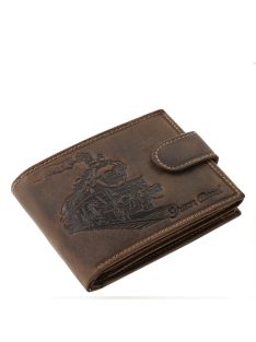   GreenDeed valódi bőr férfi pénztárca klasszikus vonat mintával REVO1021/T
