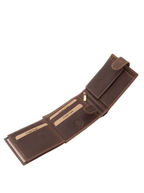 GreenDeed valódi bőr férfi pénztárca klasszikus vonat mintával REVO1021/T