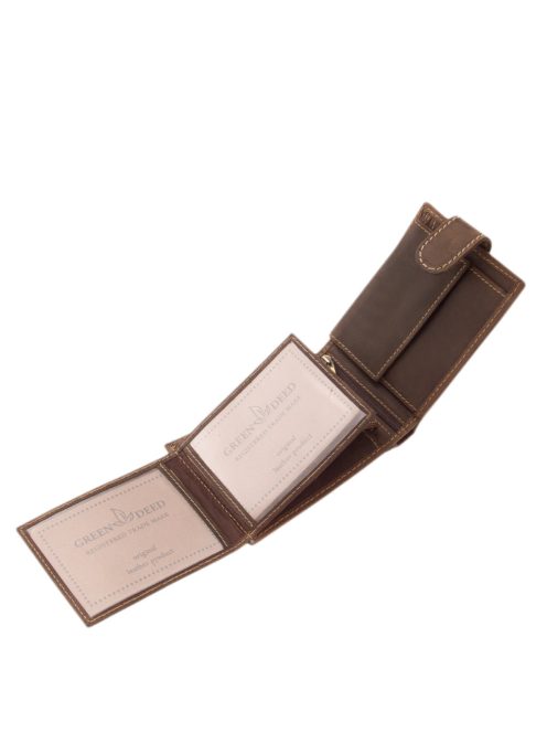 GreenDeed valódi bőr férfi pénztárca klasszikus vonat mintával REVO1021/T