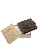 GreenDeed valódi bőr férfi pénztárca klasszikus vonat mintával REVO1021/T