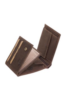   GreenDeed valódi bőr férfi pénztárca klasszikus vonat mintával REVO1021 barna
