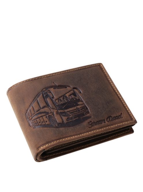 GreenDeed valódi bőr férfi pénztárca modern busz mintával BUJO1021