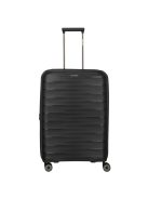 Travelite MOOBY M fekete bővíthető közepes méretű bőrönd