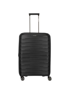   Travelite MOOBY M fekete bővíthető közepes méretű bőrönd