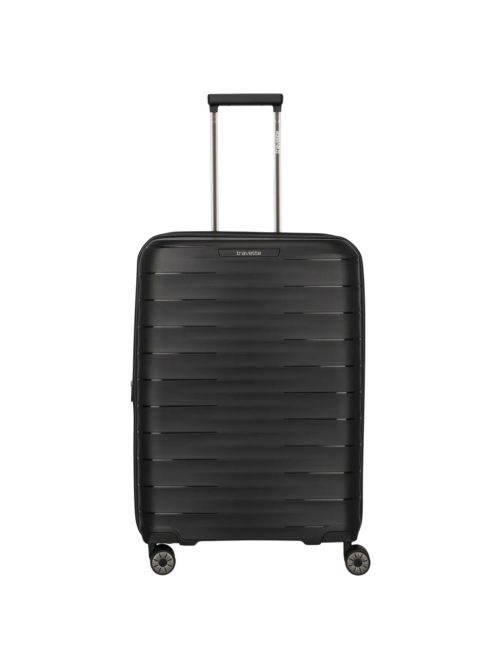 Travelite MOOBY M fekete bővíthető közepes méretű bőrönd
