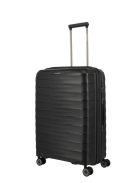 Travelite MOOBY M fekete bővíthető közepes méretű bőrönd