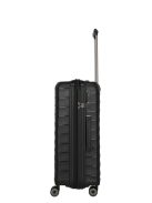 Travelite MOOBY M fekete bővíthető közepes méretű bőrönd