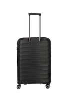 Travelite MOOBY M fekete bővíthető közepes méretű bőrönd