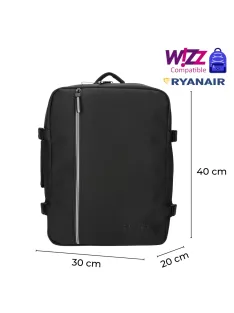   Enrico Benetti fekete Wizzair és Ryanair hátizsák és kabintáska 56004