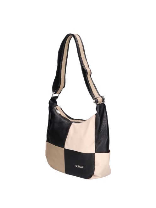 Hernan Bag HB1850 fekete bézs női válltáska
